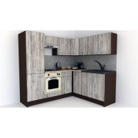 Bucatarie de Colt GENA NEW 7 DR. 180-210, Cu Corp de Cuptor, Wenge / Decor K084